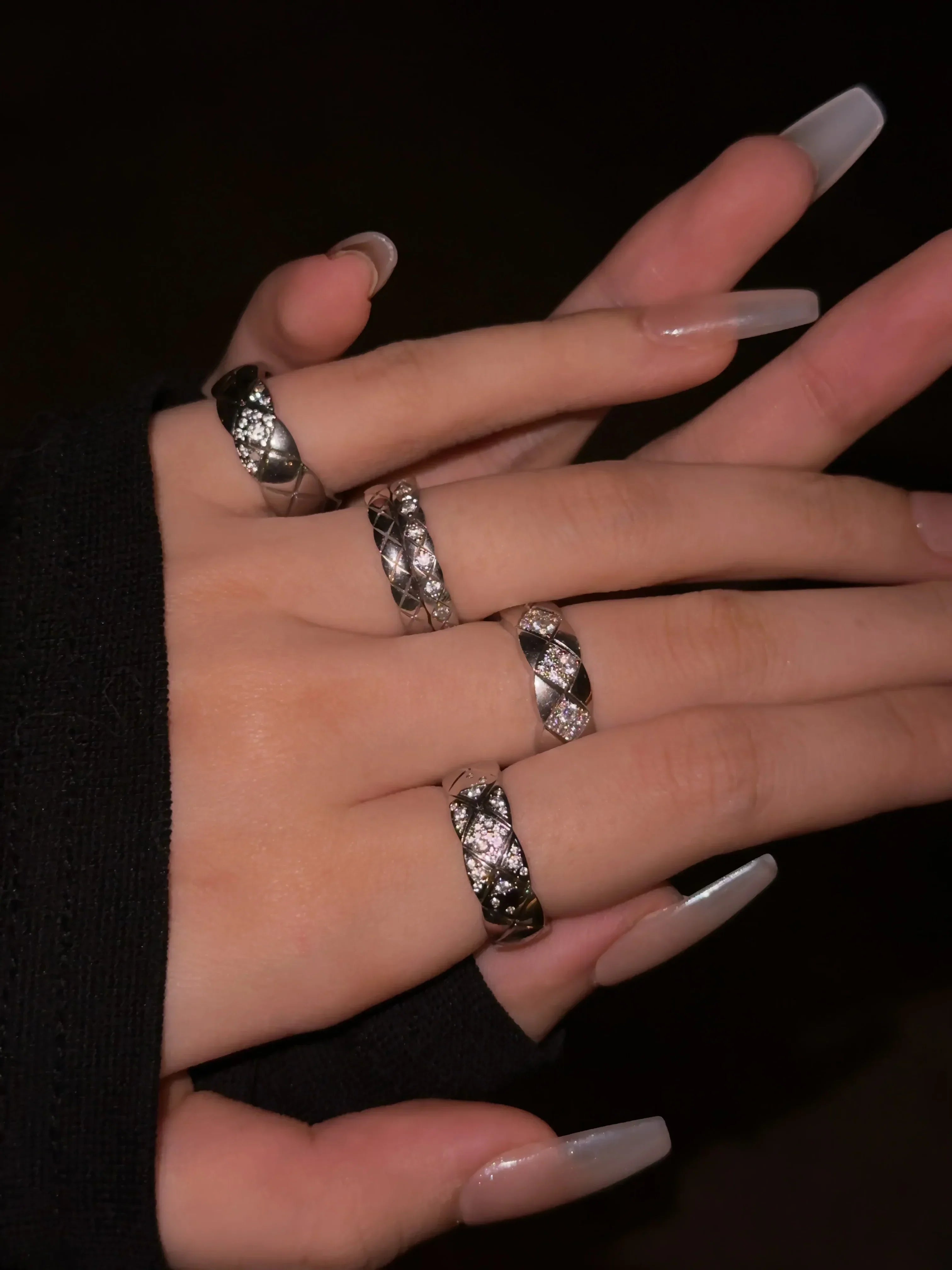 Chanel Coco Crush Ring Quilted Motif Middle Diamonds